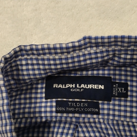 Ralph Lauren Golf xl long sleeve button down navy and white shirt navy pony - Picture 3 of 9